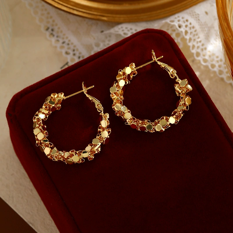 Super Shiny Hypoallergenic Round Hoops for Women - Lightweight Sparkling Circle Earrings - Image 5